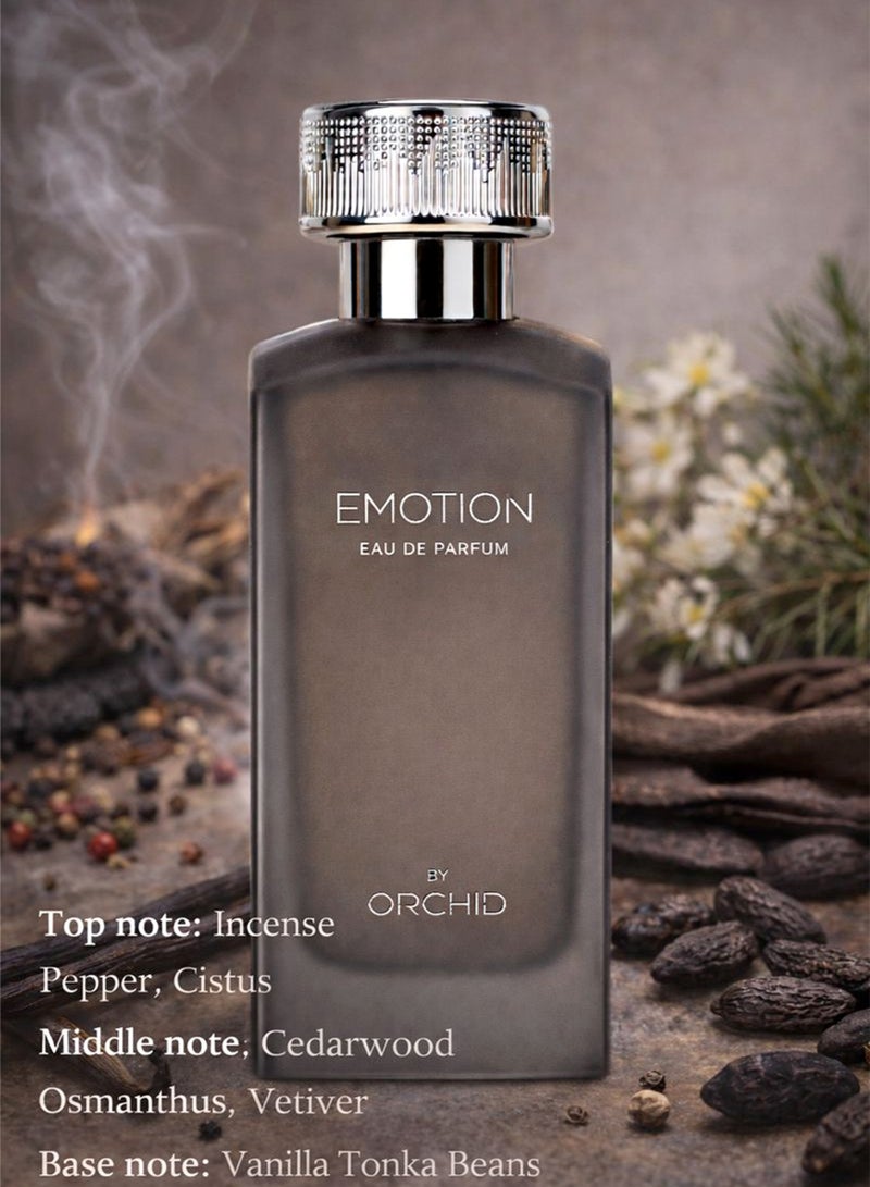 Orchid Emotion Pour Homme Men’s Eau de Parfum 100ml – Incense Pepper, Cedarwood, Vetiver, Vanilla Tonka Musk - Image 3